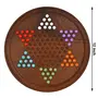 Toolart chinese checkers game set with 12-inch diameter round wooden board and acrylic bead extra 2 beads of each 6 colours- Brown, 2 image