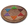 Chinese Checkers Game Set with 12-inch Wooden Board and Traditional Pegs, 2 image