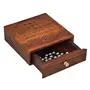 Wooden Handcrafted Solitaire Board Game Metal Balls Beads with Storage Drawer (Brown Small), 3 image