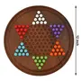 Toolart Chinese Checkers Game Set with 12 Inch Diameter Round Wooden Board and Acrylic Beads, 2 image