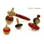 Handcrafted Wooden Spinning Tops - Collection 1: Merry Tops ( 4 Assorted Tops Multi Color), 2 image