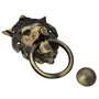 Lion Head Antique Brass Door Knocker Height: 4 Inches (with Striker), 3 image