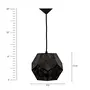 Black & Gold Polyhedron Pendant Hanging Ceiling Light E - 14 Bulb Holder Without Bulb 23 x 23 x 19 cm, 3 image