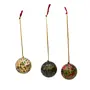 Multi Color Flowered Classic Kashmiri Pastel Set of 3 - Small Hanging Spheres, 3 image