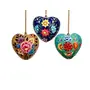 Handcrafted Diwali Decorative Hanging Hearts Ornaments (Set of 3), 2 image