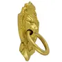 Toolart Lion Head Brass Door Knocker Gold Color, 2 image
