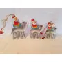 Kashmiri Papier Mache Christmas Camel Santa Set Decorations Tree for Holiday Party Decoration Tree Hooks Included by (Set of 3), 4 image