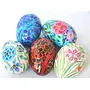 Wooden Easter Eggs Ornaments - Set of 10 - Multicolored - Intricate Designs - HANDMADE EASTER DECORATIVES Easter eggshandmade easter eggs wooden eggsfinished easter eggs Decorative Ornaments Eggs home decoratives Assorted Colors Indian by, 3 image