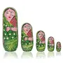 15 PCS Red Yellow Green Color Hand Painted Wooden Russian Nesting Dolls, 4 image