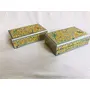 Set of 2 box handmade dryfruit box kashmiri handicrafts Hand Painted Kashmiri Craft Decorative Multi-Purpose Storage Box for Jewellery Tie Clip Clasp accessories Or Gift Someone (Red Leaf Design), 2 image