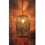 Copper Zellige Long Moroccan Hanging Pendant Ceiling Light E - 14 Bulb Holder Without Bulb 16 x 16 x 35 cm, 2 image