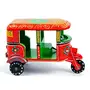 Toolart India Handmade Colorful Push and Pull Toys Wooden Auto Rickshaw ( No Battery Required), 2 image