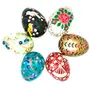 Wooden Kashmiri Happy Blessing Coloured Decorative Easter Eggs -Set of 12, 2 image