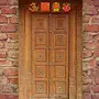 Swastik Kalash Hand Made Wooden Wall Hanging | Wall Decor for Positive Energy for Home and Office (L:- 6.5 x W:- 0.5 x H:- 8 Inch Color May Vary), 3 image