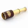Antique Real Usable Telescope in Brass and Leather (269 Brown), 2 image