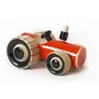 Handcrafted Wooden Push Toy - Trako Tractor (Orange), 3 image