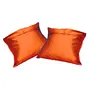 Zari Hand Embroidery Work Silk 2 Piece Cushion Cover Set - Orange, 2 image
