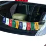 Prayer Flags Buddha of Compassion Tibetian Prayer Flag Window Outdoor Flags Car Accessories Flag Decorations Buddhist Items Om Mani Padme Hum Peace Sign Wall Flag Hanging for Bike & Car (Pack Of 2), 2 image