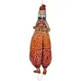 Traditional Handcrafted Rajasthani Colorful Wooden Face String Wood Folk Puppets aka Kathputli aka Rajasthani Dolls Art Handmade Puppet Pair for Home Decor Cultural Program and Events, 2 image