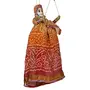 Traditional Handcrafted Rajasthani Colorful Wooden Face String Wood Folk Puppets aka Kathputli aka Rajasthani Dolls Art Handmade Puppet Pair for Home Decor Cultural Program and Events, 3 image