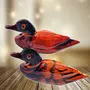 Wooden Pair of Mandarin Ducks for Love Luck and and Buddhist Prayer Flags for Car, 3 image