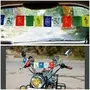 Divine Buddha Handicrafts Velvet Ladakh Prayer Flag for Car Bike and Home Decoration Standard Size Multicolour -3 Pieces Set, 3 image
