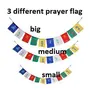 Divine Buddha Handicrafts Velvet Ladakh Prayer Flag for Car Bike and Home Decoration Standard Size Multicolour -3 Pieces Set, 6 image