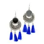 Women's Oxidized Metallic Earring Set with Blue thread With AMETHYST MSEAL TREE-60 DANA, 2 image