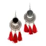 Women's Oxidized Metallic Earring Set with Maroon thread With AMETHYST MSEAL TREE-60 DANA, 2 image