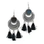 Women's Oxidized Metallic Earring Set with Black thread Naughty Black & White Panda, 2 image