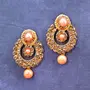Women's Gold Plated Earring with beautiful Pink Pearl & Stone Party Wear With AMETHYST MSEAL TREE-60 DANA, 2 image