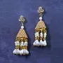 Women's Gold Plated Hoop Dangler Jhumka with Pearl Earring Party Wear With AMETHYST MSEAL TREE-60 DANA, 3 image