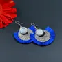 Women's Oxidized Earring with Mirror & Blue Thread Party Wear Naughty Black & White Panda, 3 image