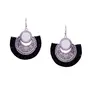 Women's Oxidized Earring with Mirror & Black Thread Party Wear Naughty Black & White Panda, 2 image