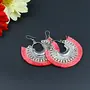 Women's Oxidized Crescent Moon Earring with Rouge Thread Party Wear Naughty Black & White Panda, 2 image