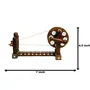 Wooden Handcrafted Gandhi ji Charkha Spinning Wheel Medium Size for Decoration/Gifts Punjabi Culture Special Charkha Antique Piece (Brown 3 Inch Wheel), 4 image