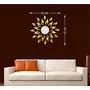 Silver Sun with Extra Falme (Pack of 25) (60 cm X 60 cm) With All Golden Leaf 3D aCryliC stiCker 3D aCryliC stiCkers for wall 3D mirror wall stiCkers 3D aCryliC wall stiCker 3D deCorative stiCkers 3D aCryliC home wall deCor 3D aCryliC mirror stiCKers 3D a, 2 image