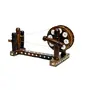 Wooden Handcrafted Gandhi ji Charkha Spinning Wheel Medium Size for Decoration/Gifts Punjabi Culture Special Charkha Antique Piece (Brown 3 Inch Wheel), 2 image