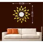 Silver Sun with Extra Falme (Pack of 25) (90 cm X 90 cm) With All Golden Leaf 3D aCryliC stiCker 3D aCryliC stiCkers for wall 3D mirror wall stiCkers 3D aCryliC wall stiCker 3D deCorative stiCkers 3D aCryliC home wall deCor 3D aCryliC mirror stiCKers 3D a, 2 image