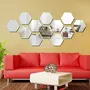 Hexagon 3D Acrylic Wall Stickers (Silver) - Pack of 12, 2 image