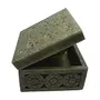 Stone Jewellery Box (Square) 4x4x2.5 inch Carved, 2 image