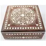Handmade Wooden Jewellery Box for Women Wood Jewel Organizer Storage Box Hand Inlay with Intricate Inlay Gift Items - 6 inches Square (Brown), 4 image