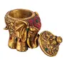 India Handcrfted Polyresin Carving Elephant Design Sindoor Box/Sindur Dani for Women, 2 image