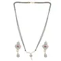 Gold Plated American Diamond Mangalsutra with Earrings for Women, 2 image