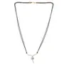 Designer High Quality Gold Plated American Diamond Mangalsutra Pendant With Double String Chain With Earrings For Women, 4 image