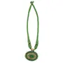 Green Thread Oxidized Pendant Fashion Necklace for Women, 3 image