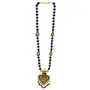 Oxidized Golden Pendant Blue Onyx Stone Necklace for Women, 2 image