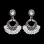 Bollywood celebrity Anushka inspired pearl traditional German Silver Oxidised Dangle Drop Earrings for women and girls, 2 image