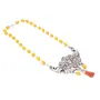 Yellow Beads Oxidized Genesha Pendant Silver Necklace, 3 image