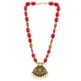 Red Onyx Stone Beads Oxidized Golden Necklace for Women, 2 image
